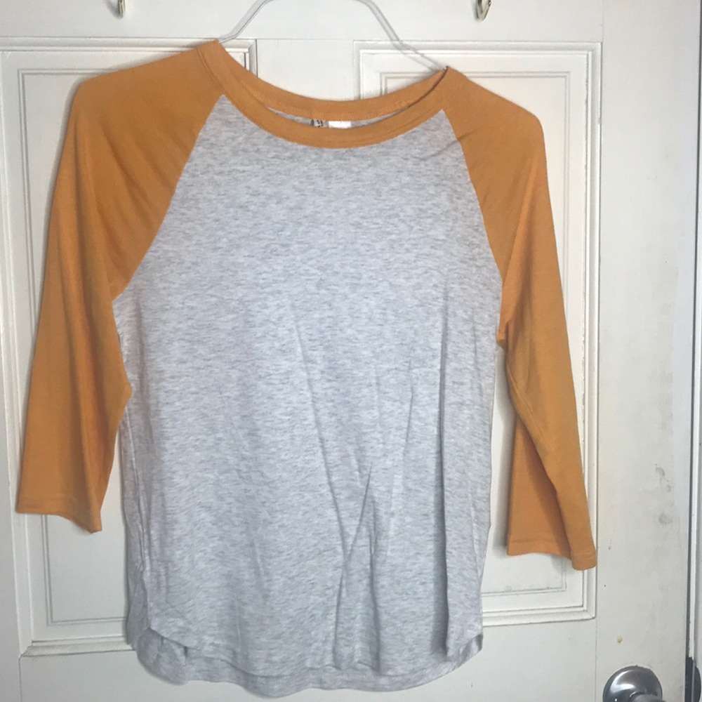 Yellow baseball tee